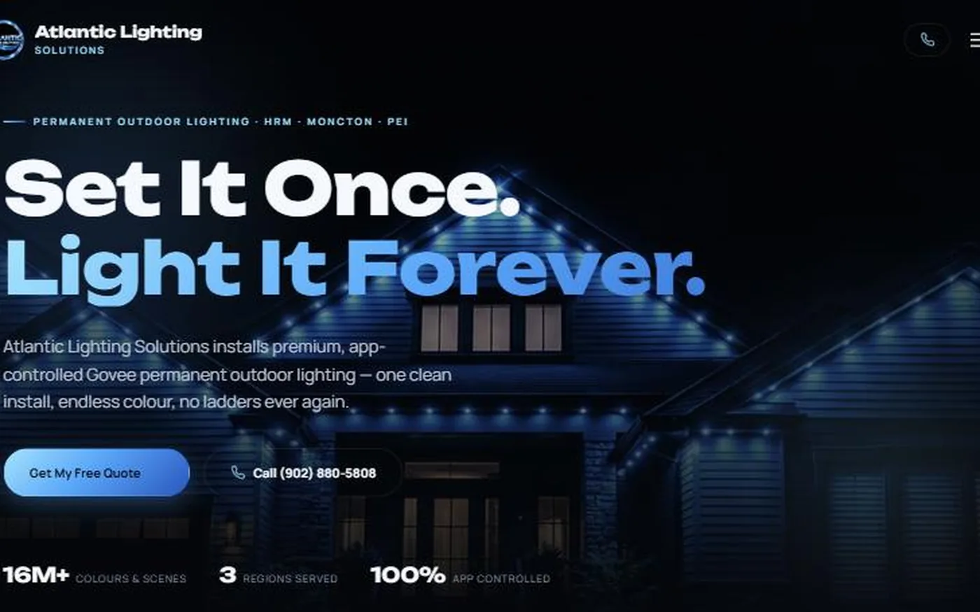 Atlantic Lighting Solutions website design — custom site by Summit Design, Nova Scotia web designer