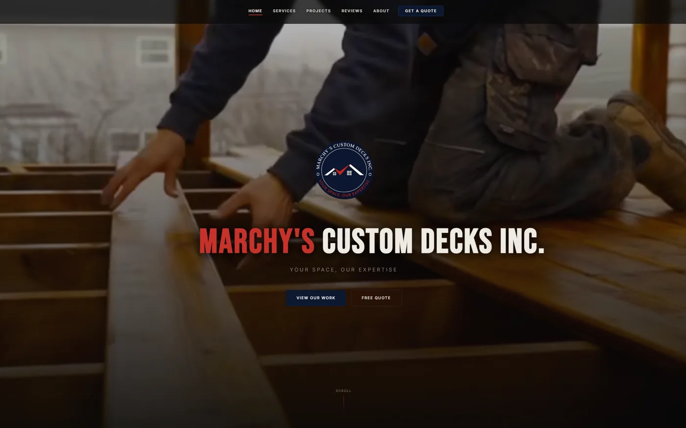 Marchy's Custom Decks Inc. website design — custom site by Summit Design, Nova Scotia web designer